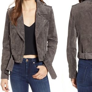 Blank NYC gray suede moto jacket size small
